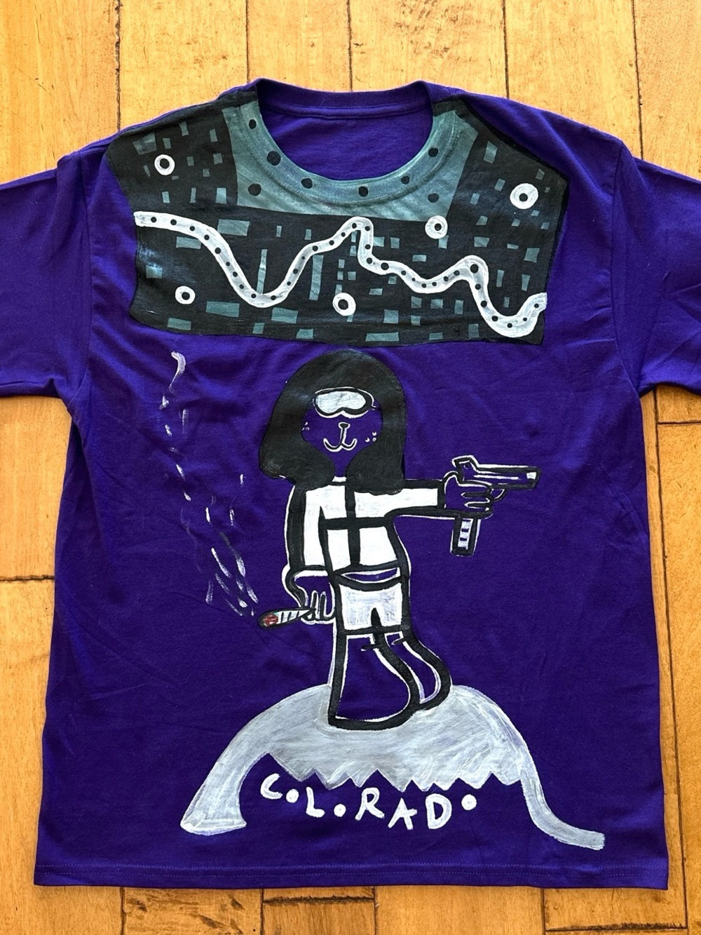 Purple Graphic T‑Shirt with Colorado Illustration